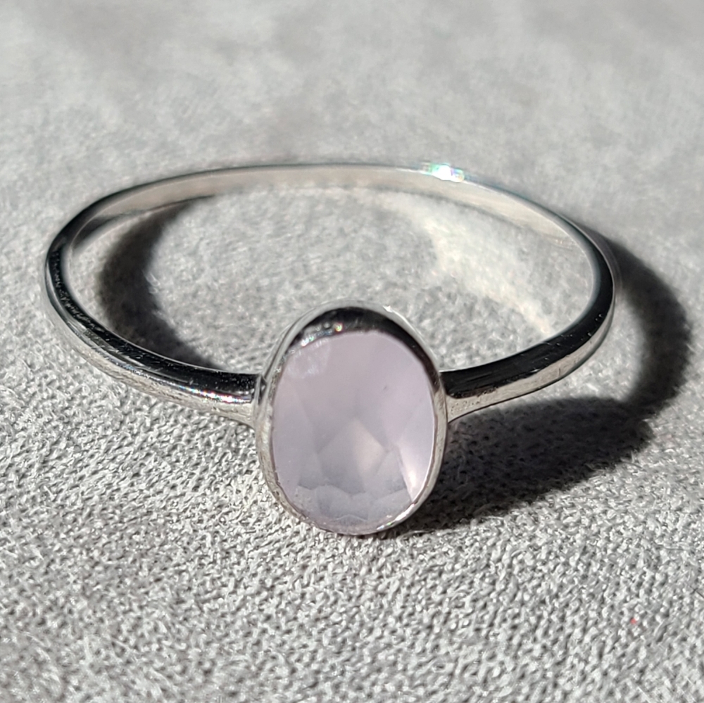 Sterling Silver & Rose Quarts Ring